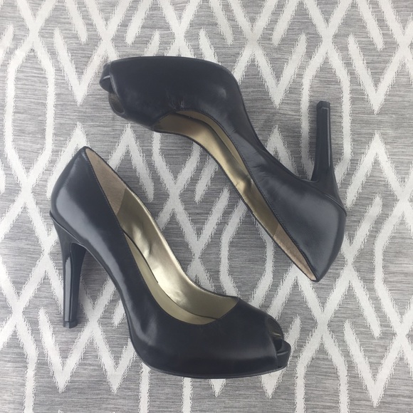 Guess Shoes - Guess Peep Toe Black Pumps 6.5